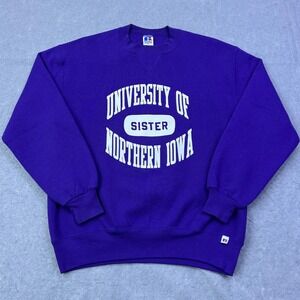 VTG University of Northern Iowa Sister Sweatshirt Large Purple College USA Made